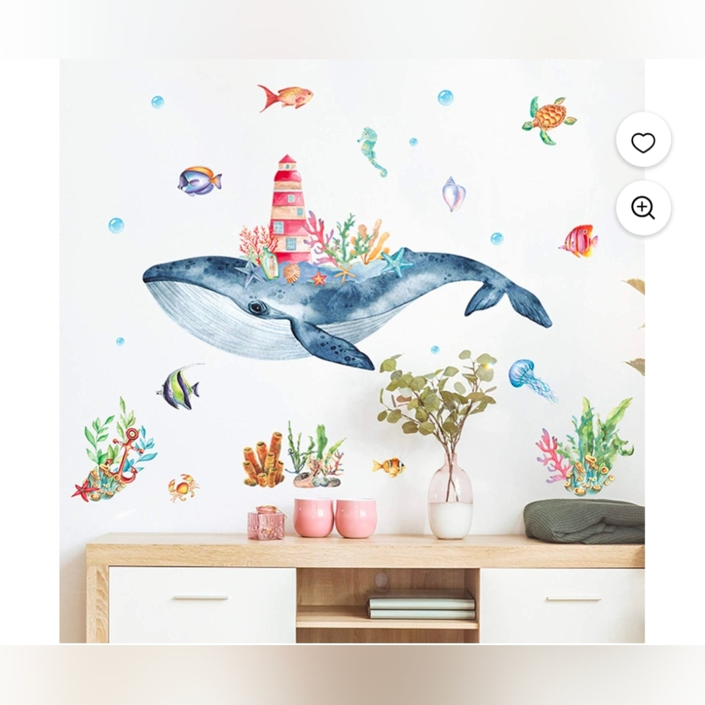 New Ocean Adventure Whale Wall Decal